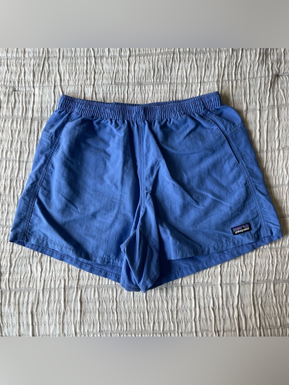 Patagonia Baggies Shorts Blue Outdoor Hiking Logo Casual Women's Small Blue